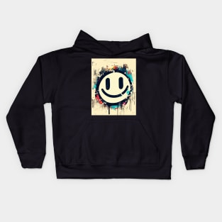 Street Art retro graffiti vintage Smile face Kids Hoodie